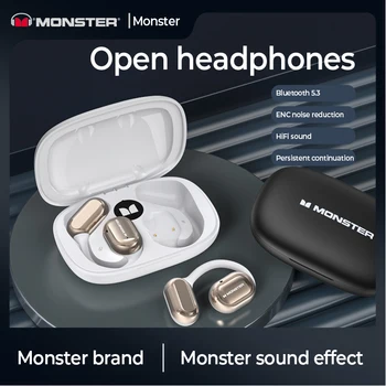 Слушалки Monster Bluetooth 5.3, безжични слушалки, с въздушна проводимост, заушные куки, спортни слушалки TWS, водоустойчиви слушалки с микрофон
