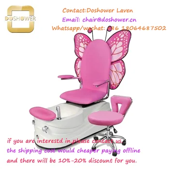 Детско педикюрное стол за маникюр, розов цвят, с педикюрным фотьойл без пера розов цвят за бебешка салонного педикюрного столове