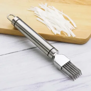 Кухненски преносим нож за нарязване на лук, джинджифил, шунка и чесън от неръждаема стомана