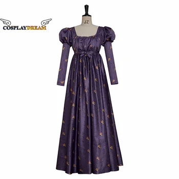 Пышногрудая Реколта бальная дрехи с висока талия Викторианската епоха Регентството, костюм на Джейн Остин, Винтажное рокля с цветен модел, Средновековна рокля за чай