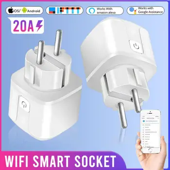WiFi / Zigbee Smart Plug EU 20A Умен Изход eWeLink С Функция за Контрол на Мощността И за Синхронизиране на Гласово Управление С Алекса Google Home