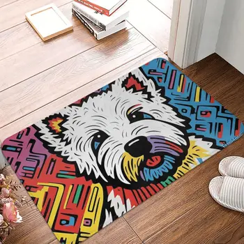 Уест Хайленд Уайт териер кученце подложка за баня West Doormat килим за хола подложка за входната врата декорация на дома