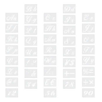 40шт Шаблони с букви от азбуката за Многократна употреба шаблони числа шаблони за бродерия