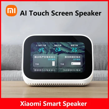 Говорител Xiaomi AI със сензорен екран, Bluetooth 5,0 3,97-инчов цифров дисплей, будилник, Wi-Fi интелигентно свързване за Smart Mi Speaker