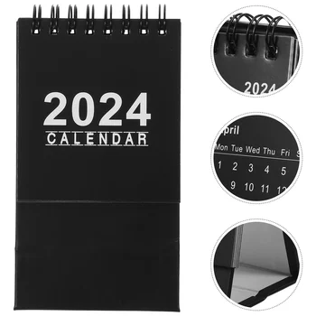 Мини настолен календар в 2024 година, хартия за настолен планер, Бял офис бележник на масата, миниатюра