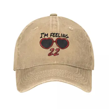Бейзболна шапка I 'm Feeling 22 Song Merch Унисекс от потертого деним, застиранная Солнцезащитная шапка I' m Feeling Twenty Two Travel Caps Шапка