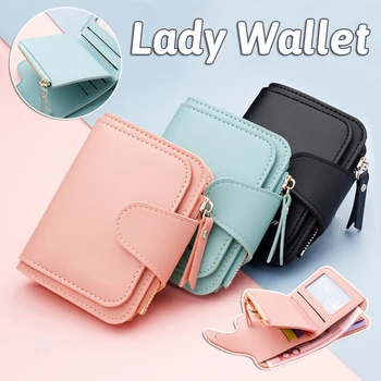 Жена портфейл с цип, многопластова дамска чанта за мобилен телефон, подходяща за пазаруване, портмоне за малките неща, Billeteras Para Muje