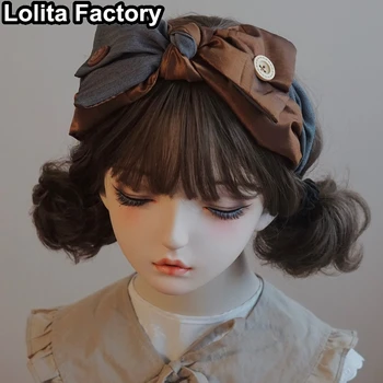 Реколта лента за коса с лък, Елегантен женски шапки, Пикантни превръзка на главата в стил Лолита момиче y2k Harajuku decoration