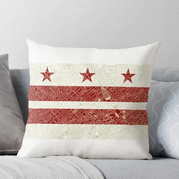 Флаг на Вашингтон, окръг Колумбия, с винтажной карта, калъфка за възглавница за диван капаци покрива възглавница, декоративни калъфки за възглавници, Декоративни Калъфки за възглавници