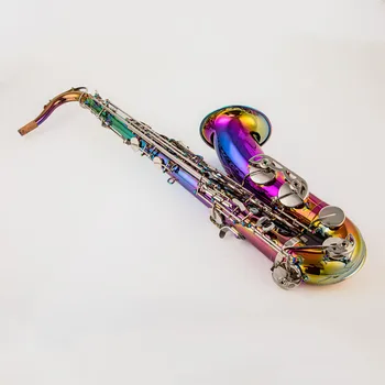 Висок тенор саксофон Bb Tune лакиран Дървен духов инструмент ослепително на цвят, с футляром и аксесоари Безплатна доставка