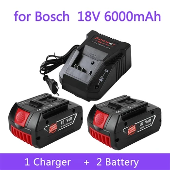 Батерия 18V Bosch 6.0 Ah за Электродрели Bosch 18V Литиево-йонна Батерия BAT609 BAT609G BAT618 BAT618G BAT614 Зарядно Устройство