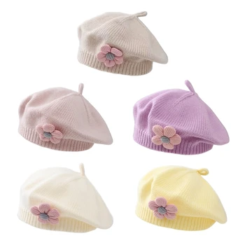 Зимна топла шапка на принцеса за момиченца, прекрасни crochet-шапки, ветроупорен шапки, стилна детска шапка за бебета от 6 М-4 м