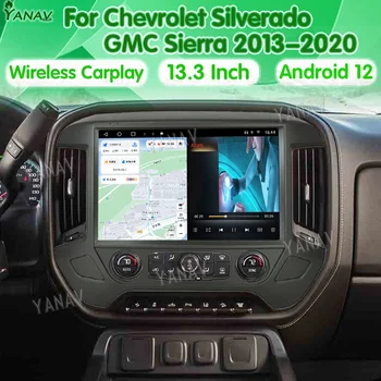 2Din Android 13 Автомагнитола За Chevrolet Silverado GMC Sierra 2013-2020 Мултимедиен Плейър GPS Навигация Авто Стерео Carplay Блок