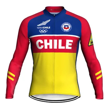 Велосипедна облекло Чили, джърси с дълъг ръкав, риза за мотокрос, велосипеди пуловер, яке, нормално спортно облекло за скоростно спускане на флага