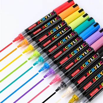 Художествени маркери, бързо съхнещи и светостойкие маркери 15 * 1,7 см, силно покритие, 36 цвята и т.н. Пособия за рисуване, цветни