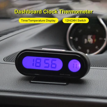 Автомобилни електрически часовници Измерване на температура Часовник на арматурното табло са осветени Мини-LCD часовници Цифров часовник за камион suv