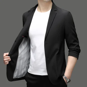 9407-T - Мъжки бизнес костюм от неръждаема чиста вълна