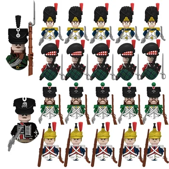 Военна Фигурка Британската Линейна Пехота Френски Dragon Knight Оръжие Войник Строителни Блокове На Детски Сглобяване На Пъзел Играчките