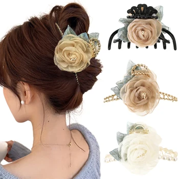 Haimeikang Flower Fashion Раци-клешни за коса, за жени, инструменти за полагане на празника на опашката, Шнола за коса, Родословна-Раци, Аксесоари за коса