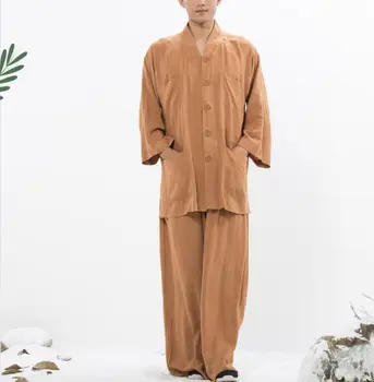 унисекс Летни и пролетно памучни дрехи дзен будист-лай, униформи на буда, костюми шаолиньского монах кунг-фу