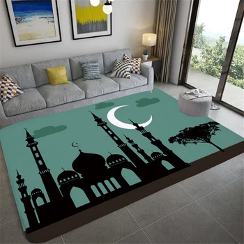 Ислямски молитвен килим на фестивала Рамадан Преносим молитвен подложка за мюсюлманите, които стоят в скута си, поли-мат за мюсюлманския на исляма, Водоустойчив молитвен черга, килим