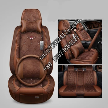 Универсални калъфи за столчета за автомобил Zifengling Пълен комплект от 5 седалки за автомобили, непромокаеми кожени автозащиты