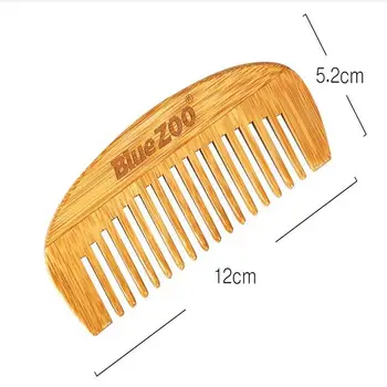 3X Полирующая гребен ръчно изработени от естествен бамбук, масаж на главата, четки за разнищване на косата