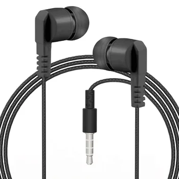 Висококачествени слушалки с кабел, Чисто нови стерео слушалки в ушите 3,5 мм с метален переплетением, слушалки в ушите с микрофон, 3,5 мм слушалки с Кабел