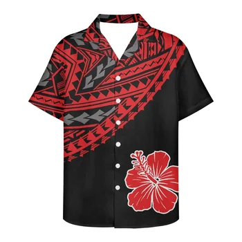 Полинезийская Разплод фиджийская Татуировка с Тотем, Ризи с принтом Фиджи За мъже, 3d Хавайска риза, Плажни модни блузи с къс ръкав, Тениска, блуза