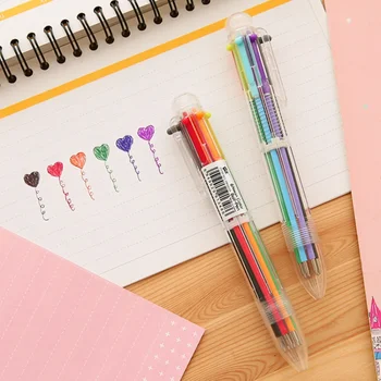Многофункционална химикалка писалка 6 в 1 0,5 мм, новост, пъстри детски подаръци, канцеларски и училищни standalone, маркировъчна дръжка