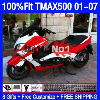 OEM T-MAX500 за YAMAHA MAX500 TMAX500 169MC.2 TMAX XP500 MAX 500 T MAX-500 01 02 03 04 05 06 07 2001 2007 Обтекател червено бяло