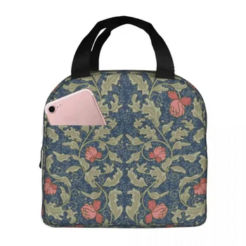 Чанта за обяд William Morris, преносима изолирано холщовая чанта-хладилник с цветя, термосумка за пикник за жени и деца