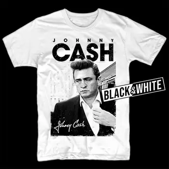 Постер на Johnny Cash V4, корица на албума, тениска с метална музика в стила на хард рок, всички размери S-5XL, мъжки, черно, бяло