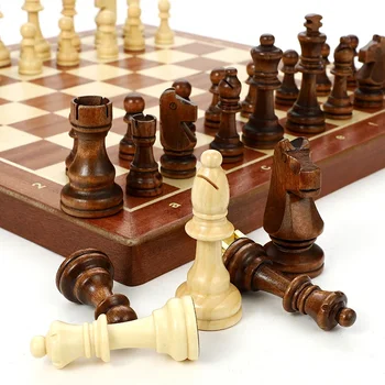 32шт Дървени фигури В комплект с Шахматными фигури Международен Шахматен комплект Шахматни фигури Забавни Аксесоари