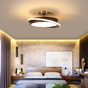 Осветителни тела с Модерен тавана лампа в черно-белия метален корпус, led таван с осветителни тела за дома, хол, спалня, трапезария, кухня