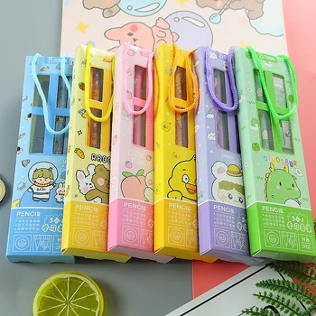 Евтини 5шт Комплект моливи за манга за момичета, Забавен Корейски Естетически канцелярский костюм 2023, Ученически пособия, Награда, подарък за рожден ден за деца