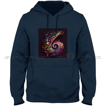 Модни блузи Circle Music, благородна hoody с дълъг ръкав, Музикални ноти Galaxy Завъртете, модерен, уникален цветен Ярък червен Rai