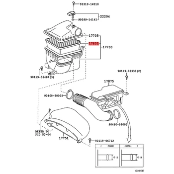 Въздушен филтър на купето на автомобила 17801-50030 за Lexus LS430 2001-2006 GS400 1998-2000 Филтър въздушна решетка на двигателя 1780150030