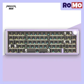 Комплект за Механична клавиатура Monka 6067 По поръчка 66 комбинации С Кабелна RGB Подсветка С Възможност за Гореща замяна Геймерской на клавиатурата, За да Киберспортивных PC Детска клавиатура