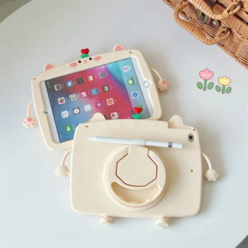 Детски Калъф за Xiaomi Redmi Pad 2022 устойчив на удари-Мек Силиконов Калъф За Таблет 10,6 инча Въртящата се Поставка на Писалка Притежател Детски Анимационен филм Funda