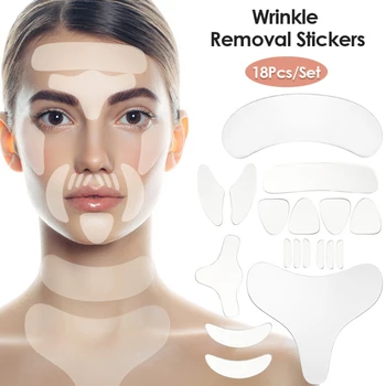 Лента за многократна употреба за премахване на бръчки на лицето, силиконови стикери срещу бръчки по челото, бузите, брадичката, Антивозрастные лепенки за стягане на кожата на лицето.