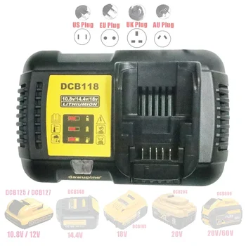 dawupine DCB118 Литиево-йонна батерия Зарядно устройство за Зареждане на 4.5 A, За DeWalt 10,8 В 12 14,4 18 На Макс. 60 В DCB101 DCB200 DCB140 DCB105 DCB200