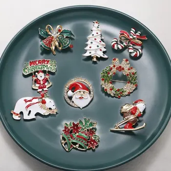 Сладък cartoony Коледна камбанка, Снежен човек, пръстен с цвете, Ръкавица, Коледен Старец, Разделителната Жени, Икона във формата на животно с Неправилна форма