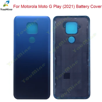 Делото на отделението за батерията Корпус на панела на задната врата калъф за Motorola Moto G Play 2021 Дубликат част на капака на отделението за батерията