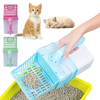 удобен свалящ се гребло за котешки тоалетни, инструмент за почистване на тоалетна котки и кучета, гребло за почистване на котешки тоалетни