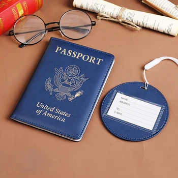 Пътуване Съединените Щати Корици за паспорти на Жените и Мъжете в САЩ Притежател на паспорт на Притежателя на банковата карта ID Калъф за Кредитни Багажная етикет Подарък
