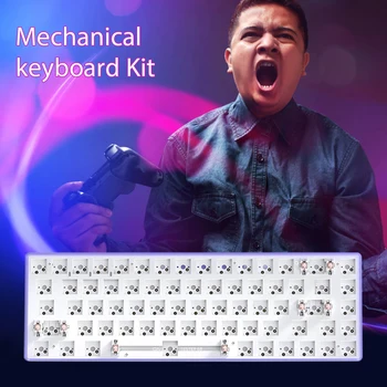 Комплект за механична клавиатура с гореща замяна 68 клавиши, съвместими с Bluetooth, 5.0 Безжичен USB приемник 2.4 G, механична клавиатура