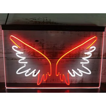 Неонов знак за стаята на момичетата с крила на ангел, 2 цветни дисплея