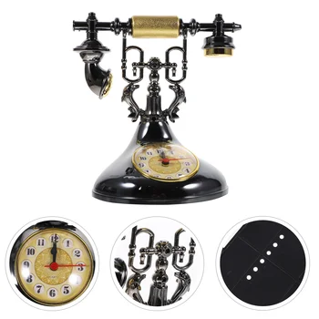 Стари Телефонни часовници Ретро Глобус Телефон Цигулка Дедушкин Маса, Ръчно изработени от смола Декор Офис бюрото